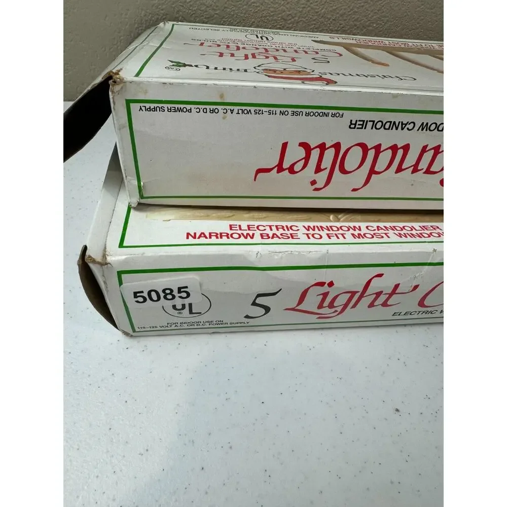 Beacon 5 Light Window Candolier Electric Candelabra Christmas Candles - Lot of 2